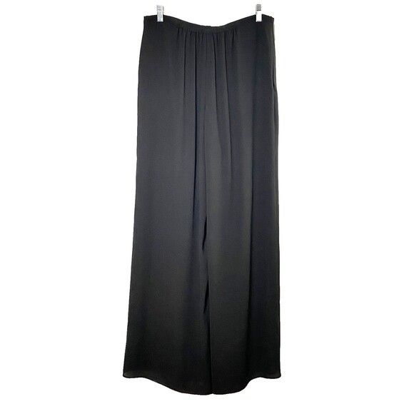 Theory Wide Leg Crepe Drawstring Pants Womens Small Black Lightweight Lined NWOT - Picture 6 of 16